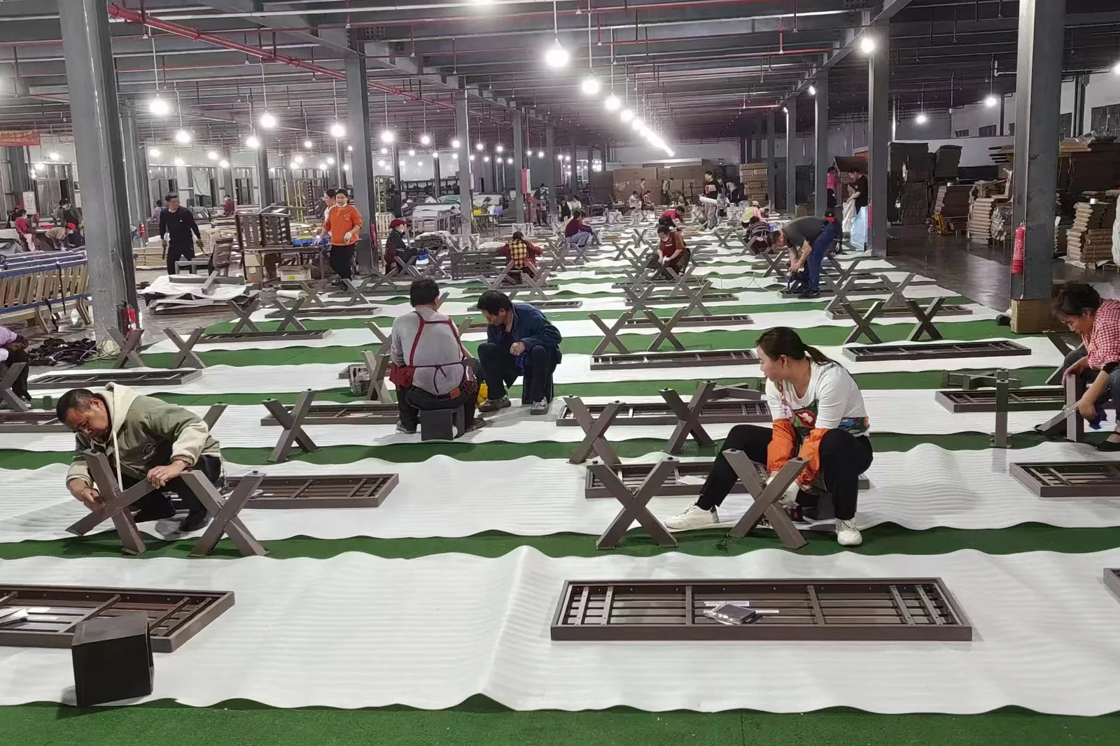 Outdoor furniture assembly area at Meisen