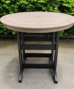 Alternative view of Modern HDPE Patio Picnic Bar Garden Camping Table Chair Durable for Outdoor Hotel Park School Round Coffee Table Courtyard