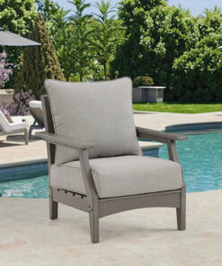 Alternative view of HDPE Outdoor Durable Grey Lounge Chair with Cushion Sofa Combination Patio Balcony Garden Hotel Hall Clubhouse Exposed Furniture