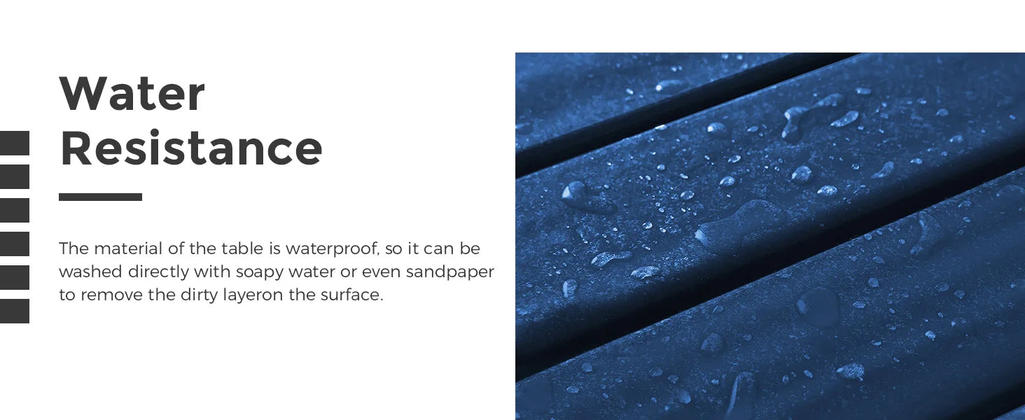 Adirondack Blue Square Outdoor Side Table 2-Tier Storage Patio HDPE End Tables for Backyard Pool Porch Garden - Image 6