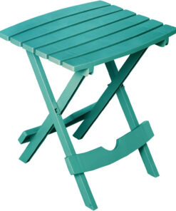 Side Table Modern Teal HDPE Outdoor Furniture Foldable Living Room Panel Style