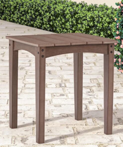 Alternative view of Modern HDPE Square Side Table Small Indoor Outdoor Furniture for Patio Backyard Pool Durable Coffee Table for Living Room Villa