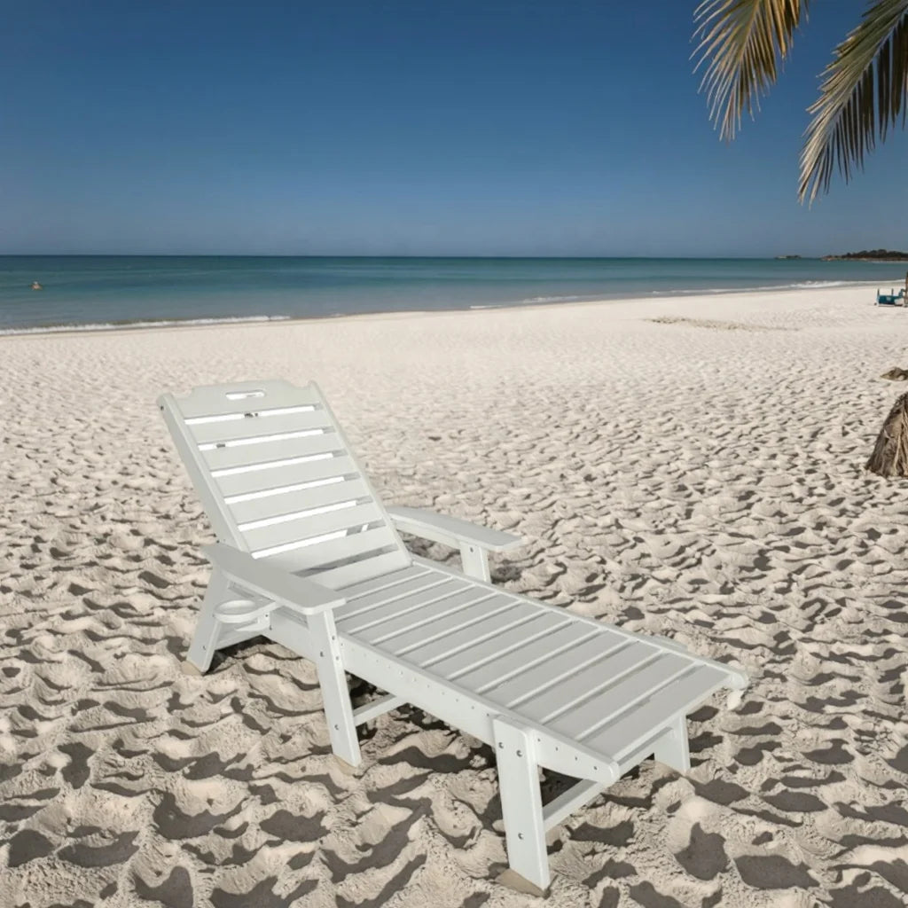 Modern HDPE Outdoor Lounger Sun Lounger for Park Pool or Courtyard Exterior Use Durable Design - Image 3