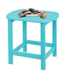 HDPE Outdoor Adirondack Side Table HDPE for Patio Composite Patio Backyard Weather Resistant Aruba Blue