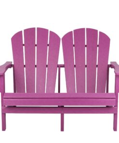 Modern Style HDPE Double Adirondack Chair Casual Beach Pool Balcony Furniture for Villa Courtyard Outdoor Garden & Park Sets