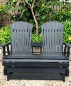 Alternative view of Modern HDPE Adirondack Chair Recliner Casual for Beach Villa Courtyard Outdoor Gliding tandem Chairs Outdoor Furniture