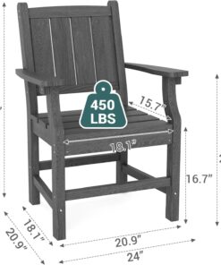 Alternative view of Modern Style HDPE Gray Patio Dining Chair Made of HDPE for Courtyard Use