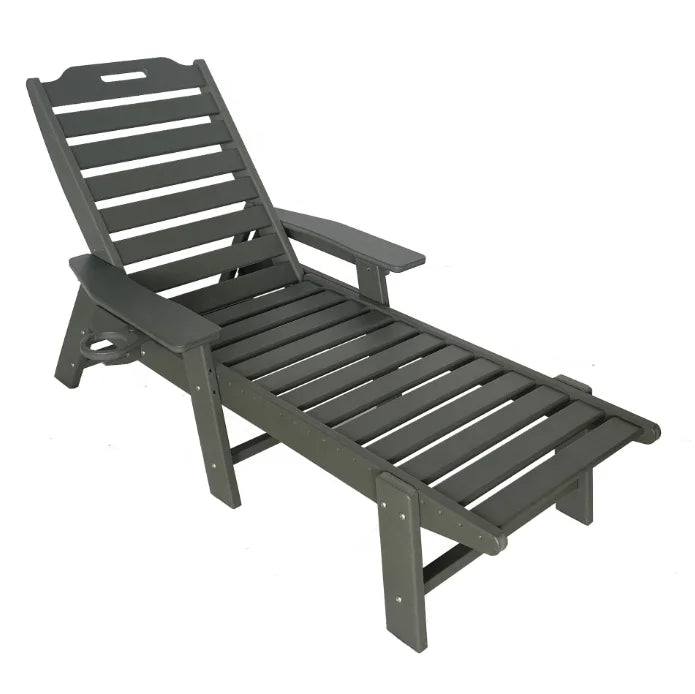 Modern HDPE Design Outdoor Recliner Chair Durable Portable Deck Chair for Patio Pool Courtyard or Villa with Aluminum Frame - Image 7