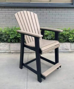 Alternative view of Modern Adirondack Chair Waterproof HDPE for Outdoor Use-Courtyard Exterior Park & Garden Furniture Bar Chair High bar Chair