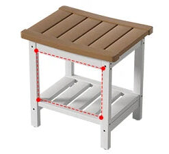 Alternative view of HDPE Shower Bench Seat Stool Chair Indoor Outdoor Use Waterproof for Bathroom & Home