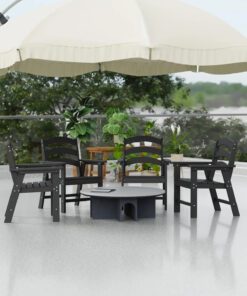 Alternative view of HDPE Outdoor Patio Dining Chair All Weather Fire Pit Chair for Porch Pool Deck Backyard