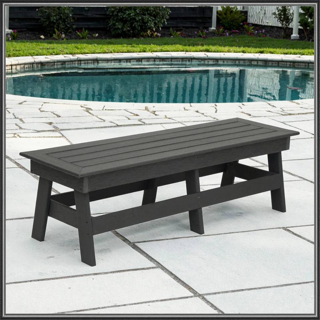 Contemporary Style HDPE Outdoor Dining Bench Contemporary Garden Chairs for Outdoor Use - Image 5