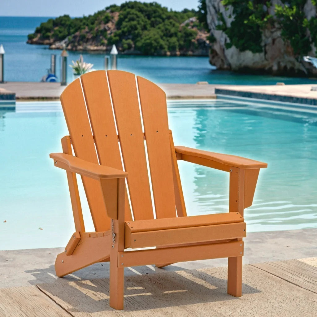 Modern Outdoor Adirondack Chair HDPE Foldable Chair Feature for Beach Pool Balcony Leisure Villas Courtyards - Image 6