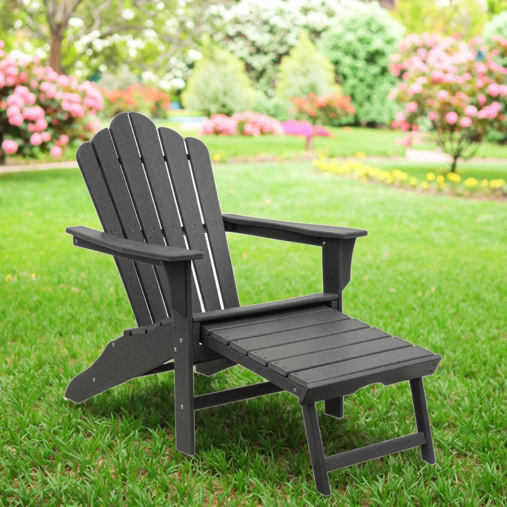 Modern Design Outdoor Lounge Chairs Foldable HDPE Beach Chairs Leg Rests Sunbeds Outdoor Furniture - Image 5