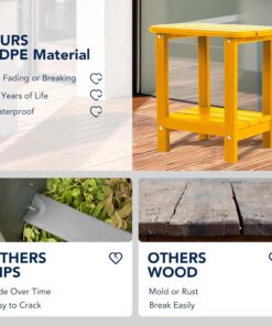 Alternative view of Adirondack Side Table Outdoor HDPE Patio Small Table Double Side