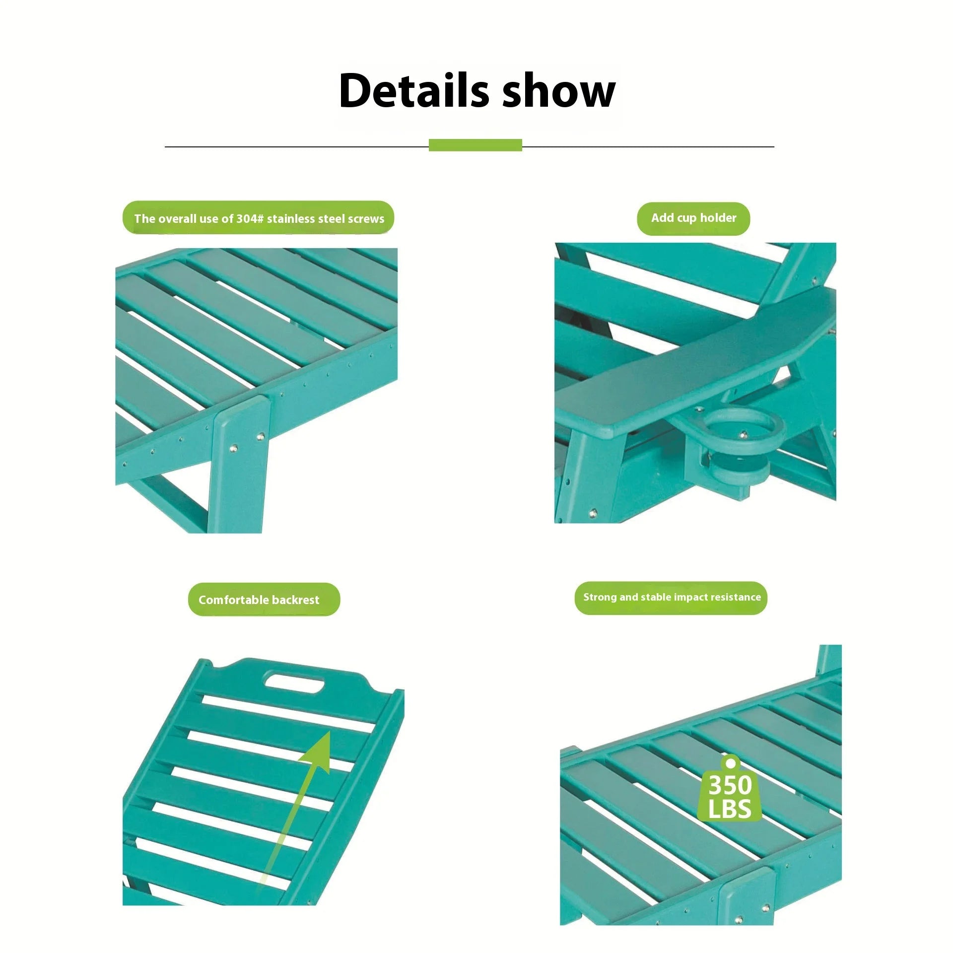 Modern Design HDPE Outdoor Lounger Sun Lounger for Pool or Courtyard Sunbed Exterior Use - Image 5