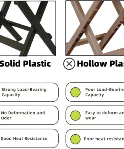 Alternative view of HDPE Outdoor Side Table Small End Square Folding Coffee Furniture Black Patio Garden Balcony Pool Portable