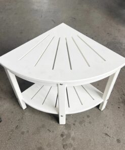 Modern Style Seat HDPE Bathroom Stool Corner Foot Rest with Storage Shelf for Bedroom and Living Room