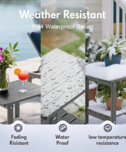 Alternative view of Adirondack Square Side Table HDPE Weather Resistant Indoor/Outdoor Table for Patio Backyard Easy Maintenance