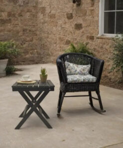 HDPE Outdoor Side Table Small End Square Folding Coffee Furniture Black Patio Garden Balcony Pool Portable