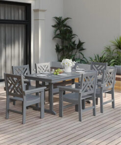 Alternative view of Heavy-Duty Outdoor Dining Chairs Set 2 Weather-Resistant HDPE Armchairs for Patio Garden Balcony Porch Lawns-for Hotels (Grey)