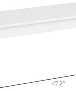 Alternative view of White Outdoor Garden  2-Person HDPE All-Weather Patio Bench Backless Slatted Seat Fade Rot Resistant for