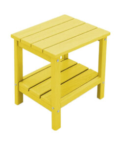 Lemon Yellow Adirondack Style Double Side Table Modern Outdoor Furniture with HDPE Material for Parks