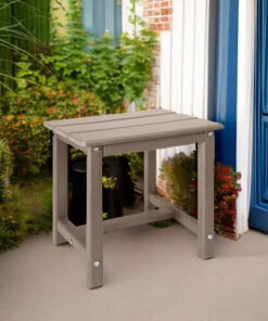 Modern Adirondack Square Side Table One-Tier Outdoor Patio Pool Porch Backyard Table Companion