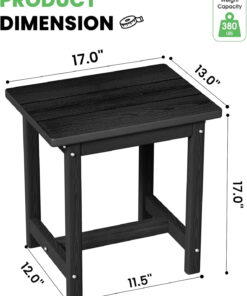 Alternative view of HDPE Adirondack Side Table Modern Design Sturdy Weather-Resistant Small Outdoor Table for Patio Garden Balcony Easy Assembly