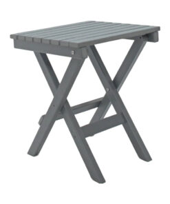 Outdoor Grey HDPE Small Folding Side Table Waterproof Indoor Deck Balcony Coffee Patio Adirondack Pool Foldable End Tables for