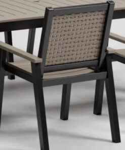 Alternative view of Modern Minimalist HDPE Arm Chair Rattan Chair for Outdoor Dining for Garden Bedroom Living Room School Park Villa or Courtyard