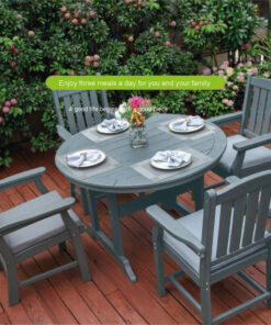 Alternative view of Modern Anti-UV HDPE Dining Table Set Durable Outdoor Garden Furniture for Park Hotels Kitchen Furniture or Courtyards Comedor