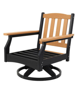 Alternative view of Outdoor HDPE Swivel Chair Anti-Corrosion HDPE Rocking Chair with Sun Protection for Courtyard Garden Leisure