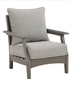 HDPE Outdoor Durable Grey Lounge Chair with Cushion Sofa Combination Patio Balcony Garden Hotel Hall Clubhouse Exposed Furniture