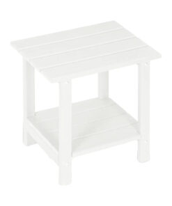 Adirondack Outdoor Side Table 2-Tier HDPE HDPE Weather Resistant Easy Assembly Small Patio End Table Poolside
