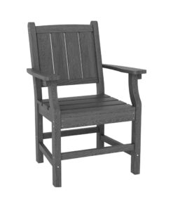 Modern Style HDPE Gray Patio Dining Chair Made of HDPE for Courtyard Use