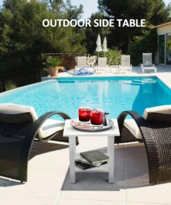 Alternative view of Adirondack Outdoor Side Table 2-Tier HDPE HDPE Weather Resistant Easy Assembly Small Patio End Table Poolside