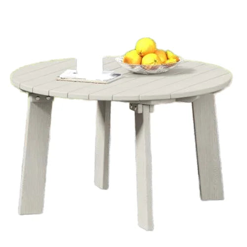 Modern Round Coffee Table HDPE Outdoor Living Room Furniture White