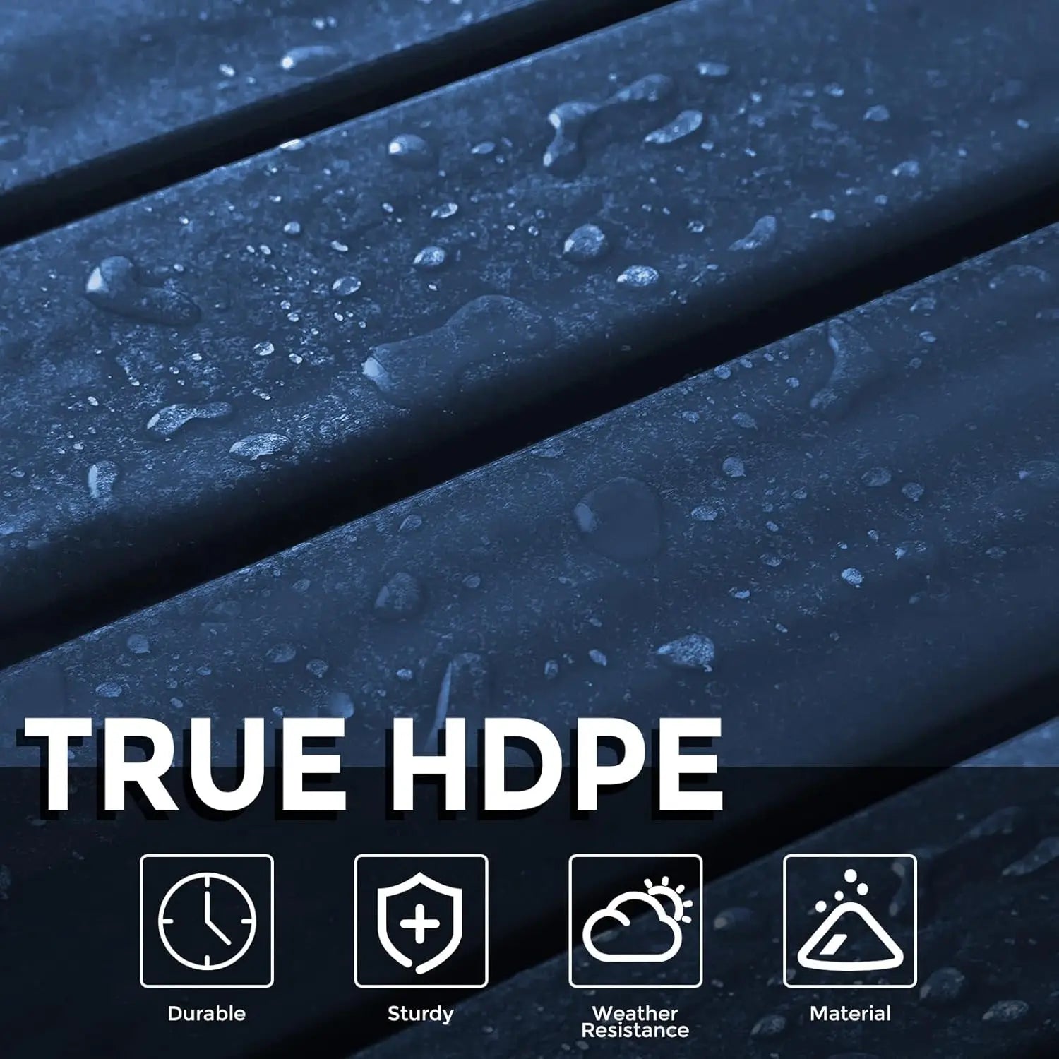 Adirondack Blue Square Outdoor Side Table 2-Tier Storage Patio HDPE End Tables for Backyard Pool Porch Garden - Image 5