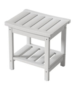 Alternative view of HDPE Shower Bench Seat Waterproof Modern Poly Shower Stool Chair White Finish for Indoor Outdoor Use