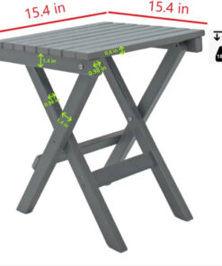 Alternative view of Outdoor Grey HDPE Small Folding Side Table Waterproof Indoor Deck Balcony Coffee Patio Adirondack Pool Foldable End Tables for