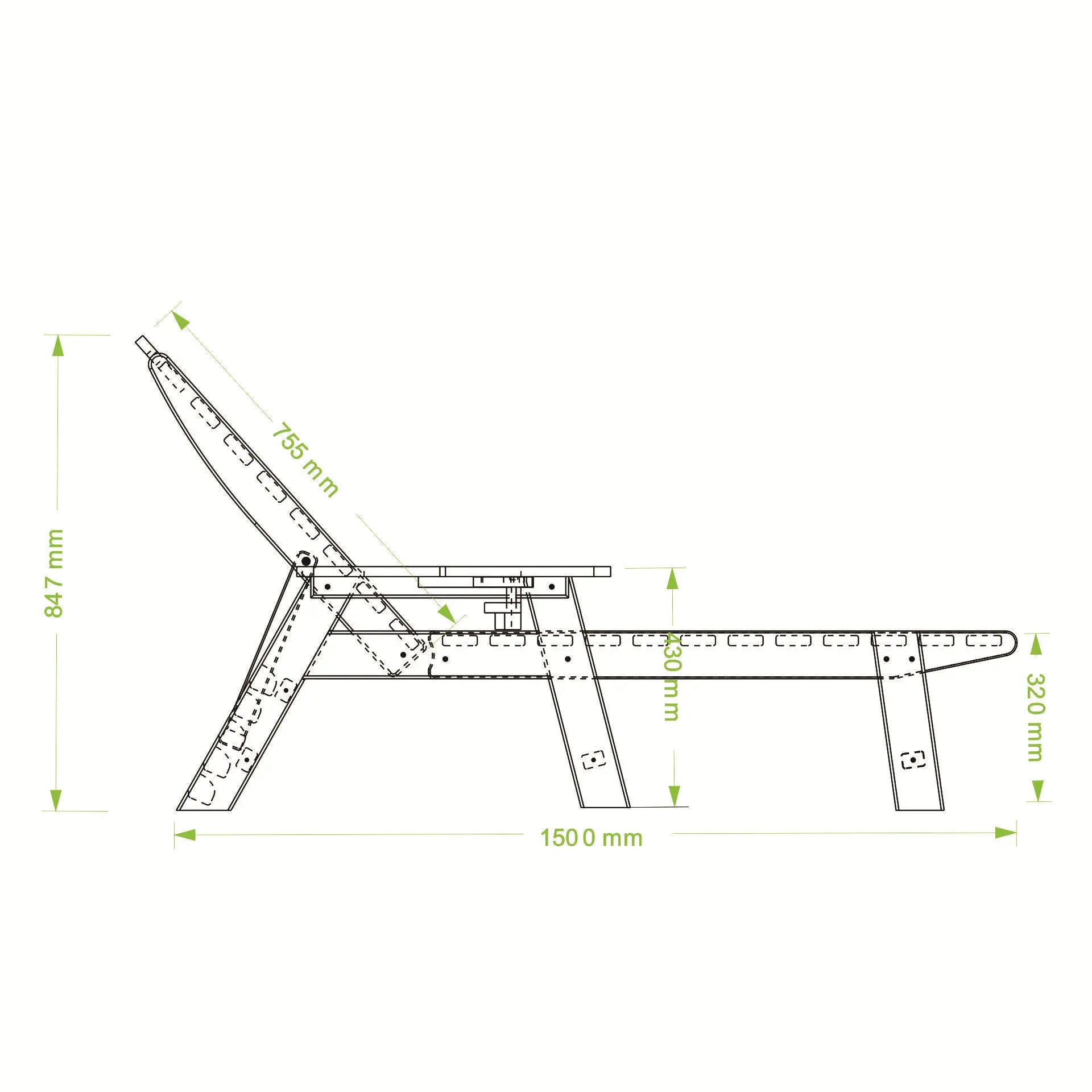 Modern HDPE Outdoor Lounger Sun Lounger for Park Pool or Courtyard Exterior Use Durable Design - Image 6