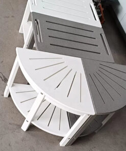 Alternative view of Modern Style Seat HDPE Bathroom Stool Corner Foot Rest with Storage Shelf for Bedroom and Living Room