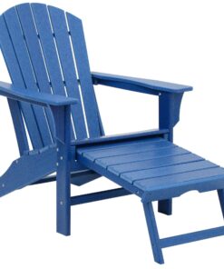 Alternative view of Modern Design Frog Chair for Beach & Pool HDPE Wood Seat Outdoor Recliner for Balcony Leisure for Hotels Villas Courtyards