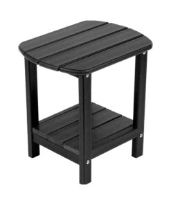 Outdoor HDPE Plastic Adirondack Side Table Modern Double Adirondack End Table for Patio/Courtyard Black Color
