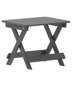 Gray Adirondack Side Table Modern Portable Outdoor Folding All-Weather HDPE Set