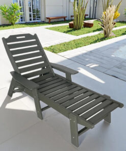 Alternative view of Modern HDPE Design Outdoor Recliner Chair Durable Portable Deck Chair for Patio Pool Courtyard or Villa with Aluminum Frame