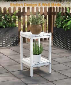 Alternative view of Adirondack Patio Side Table All-Weather HDPE Outdoor End Table for Porch Deck Pool-Easy Maintenance