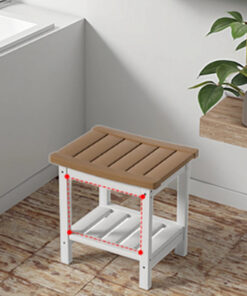 HDPE Shower Bench Seat Stool Chair Indoor Outdoor Use Waterproof for Bathroom & Home