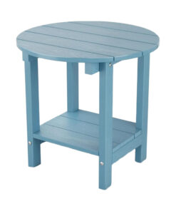 Adirondack Side Table Storage Shelf 2-Tier HDPE Patio Chairside End Table for Outdoor Balcony Lawn Backyard